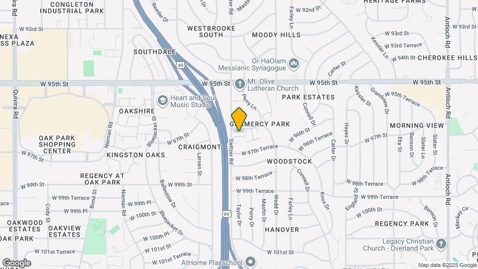 10211 W 96th Terrace Map and Location Details