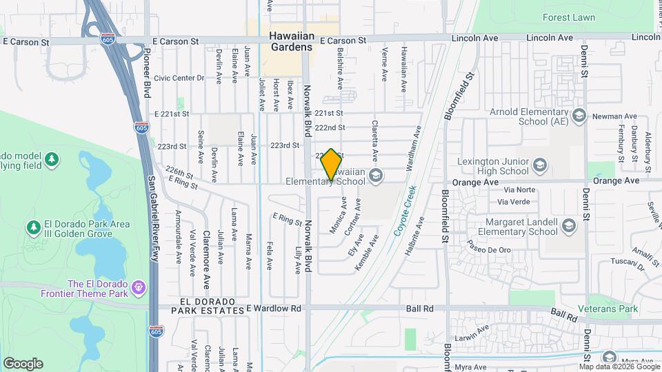 8140 E Woodson St Map and Location Details