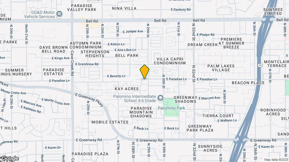 2839 E Paradise Ln Mapa y Detalles de la Ubicación