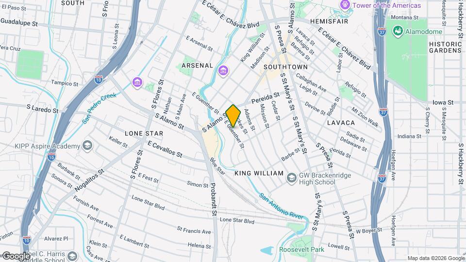 506 E Guenther St, Unit 2nd Fl. Map and Location Details