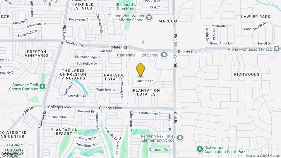 12010 Peachtree Ln Map and Location Details