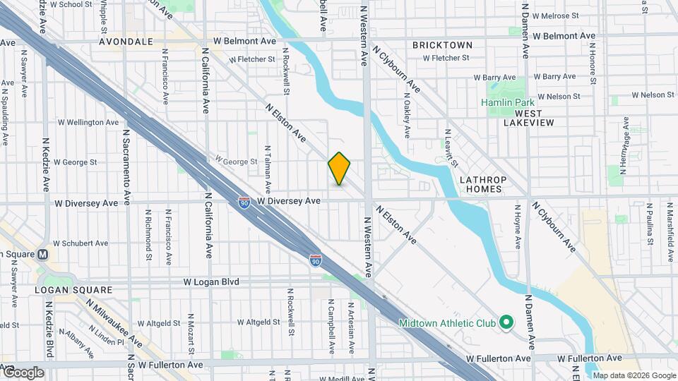 2444 W Diversey Ave, Unit 1E Mapa y Detalles de la Ubicación