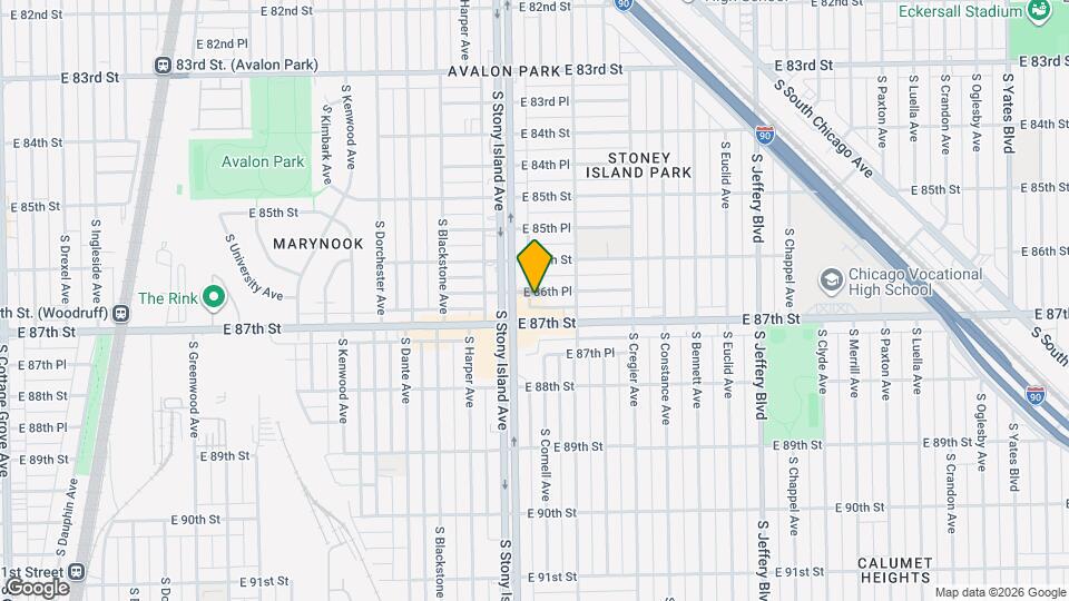 1619 E 86th Pl Map and Location Details