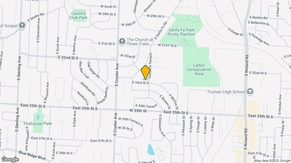 12504 E 33rd St S Map and Location Details
