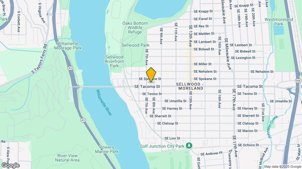 725 SE Tacoma St Map and Location Details