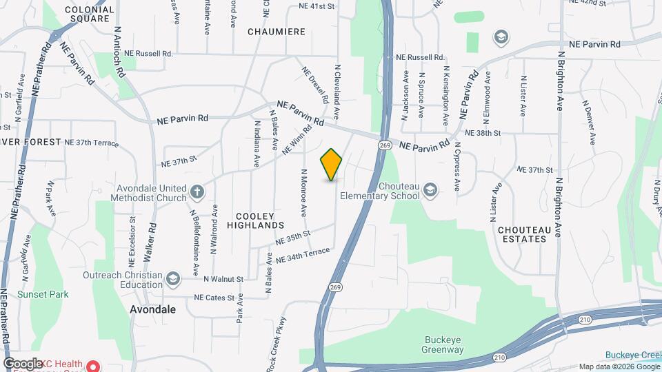 3616 N Cleveland Ave Map and Location Details