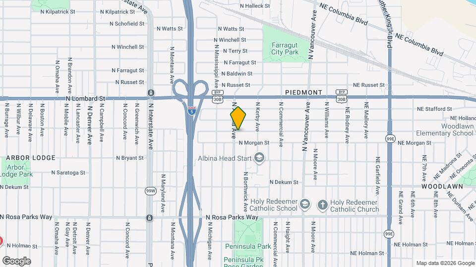7134 N Albina Ave Map and Location Details