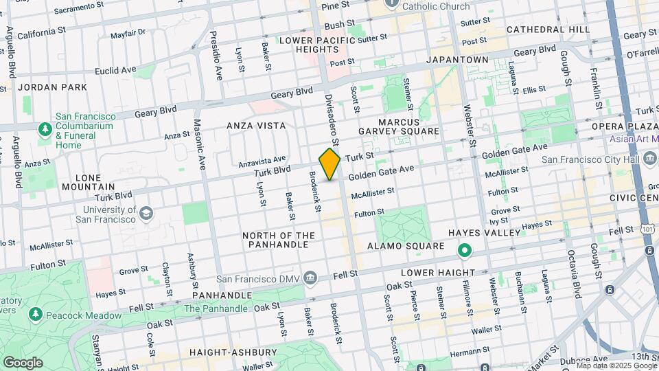 1743-1753 Golden Gate Ave Mapa y Detalles de la Ubicación