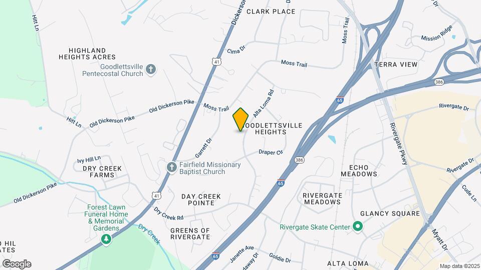 421 Alta Loma Rd Map and Location Details