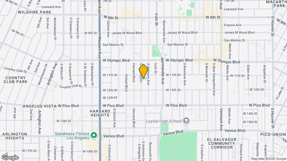 1122 S Kingsley Dr Mapa y Detalles de la Ubicación