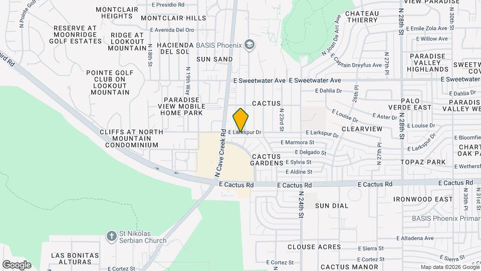 2133 E Larkspur Dr Map and Location Details