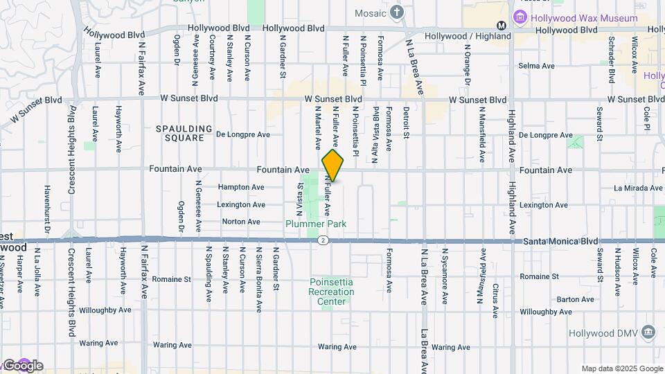 1230 N Fuller Ave Mapa y Detalles de la Ubicación