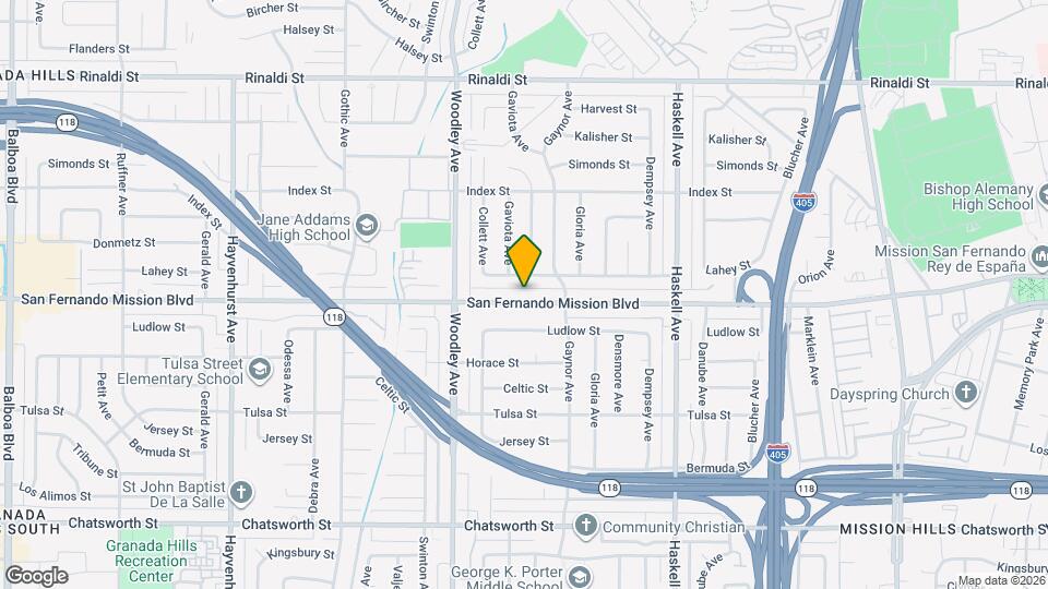 16043 San Fernando Mission Blvd Map and Location Details