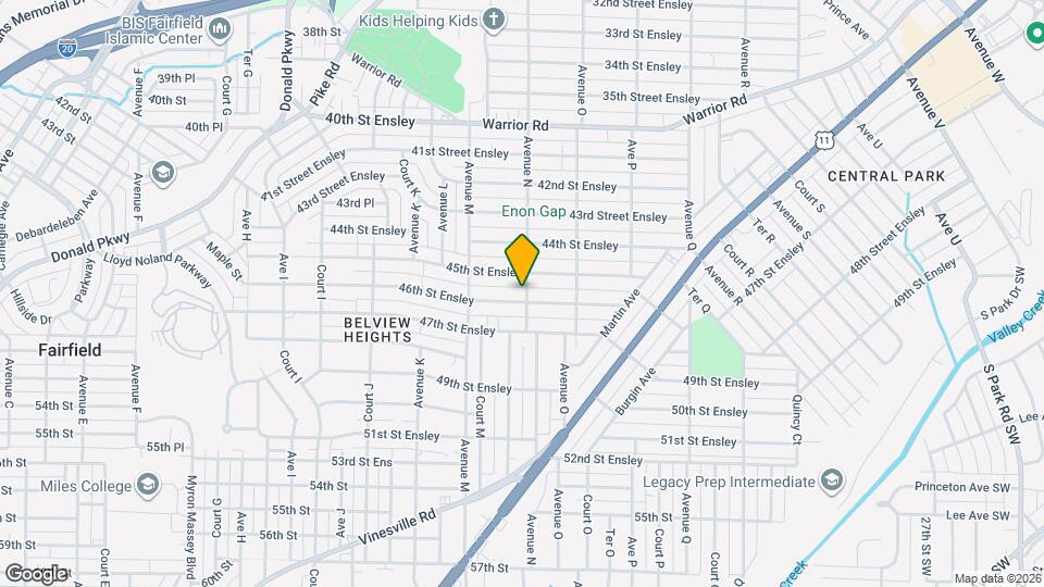 1348 46th St Ensley Mapa y Detalles de la Ubicación
