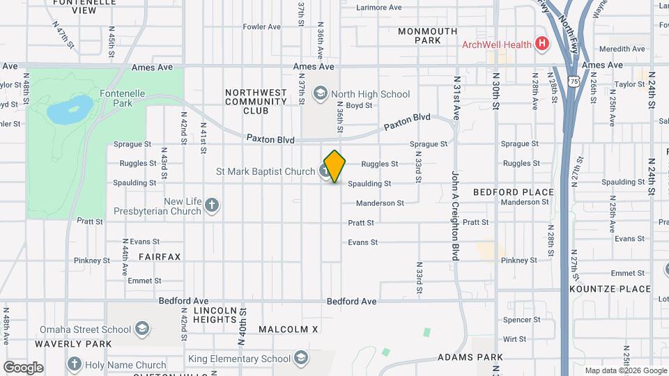 3826 N 36th St Map and Location Details