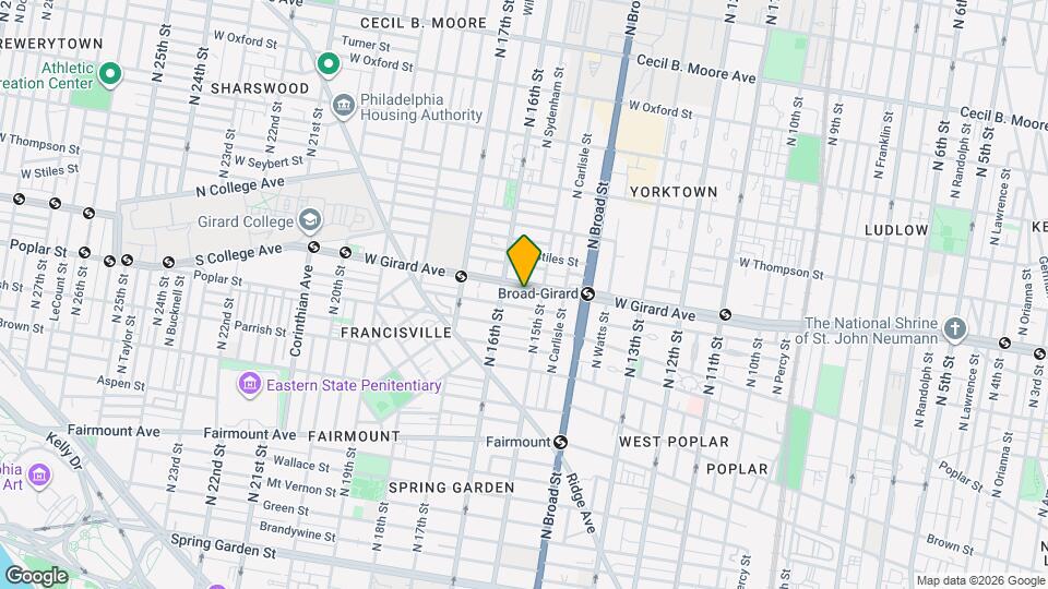 1516 W Girard Ave Mapa y Detalles de la Ubicación