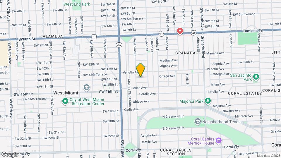 1428 Ortega Ave Map and Location Details