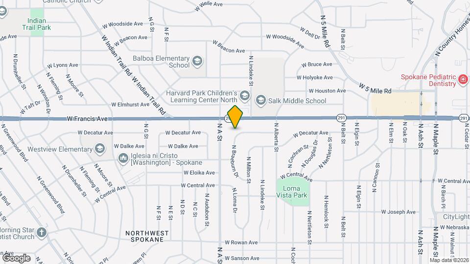 6119 N Braeburn Dr Map and Location Details