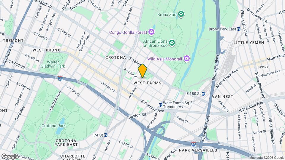 921 E 179th St Mapa y Detalles de la Ubicación