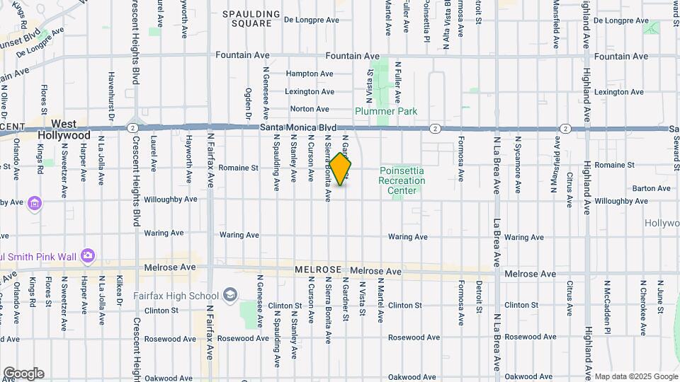 909 N Gardner St Map and Location Details