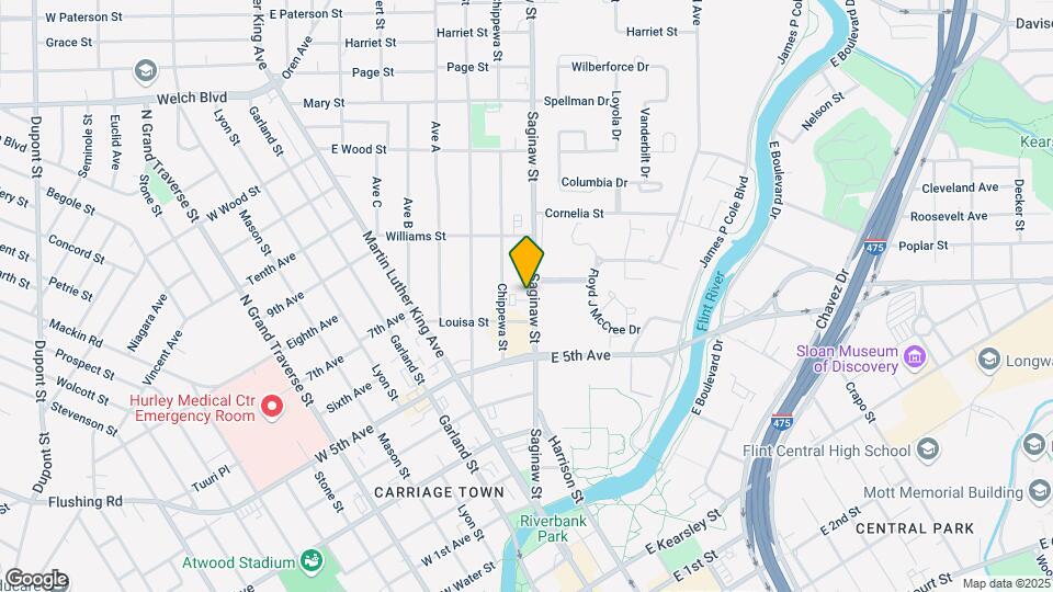 1001 N Saginaw St Map and Location Details