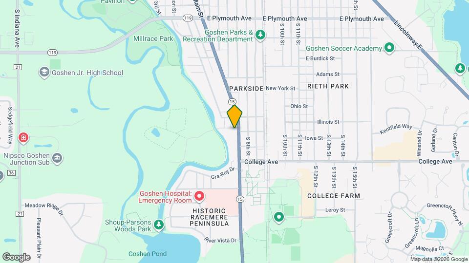 1601 S Main St Map and Location Details