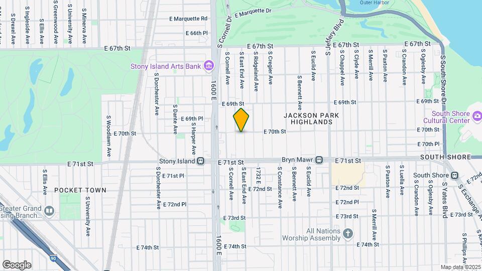 1653 E 70th St Map and Location Details