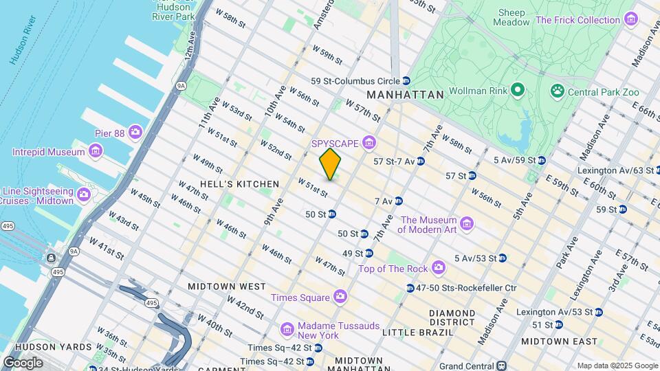 314 W 52nd St Mapa y Detalles de la Ubicación