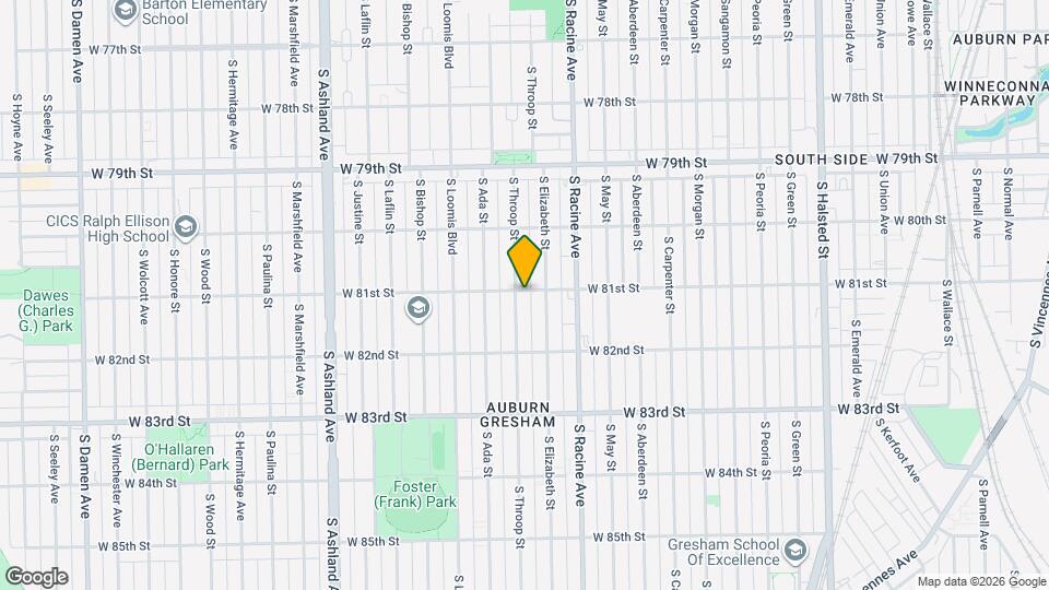 8101 S Throop St Map and Location Details