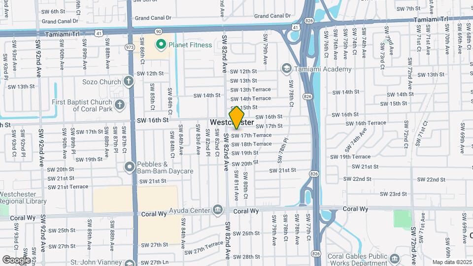 8105 SW 17th Terrace Map and Location Details