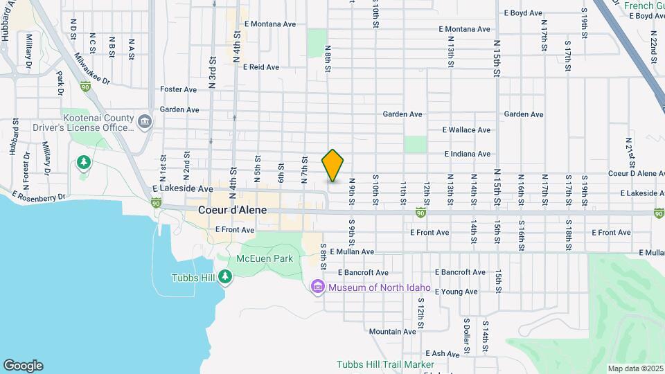 801 E Lakeside Ave Map and Location Details