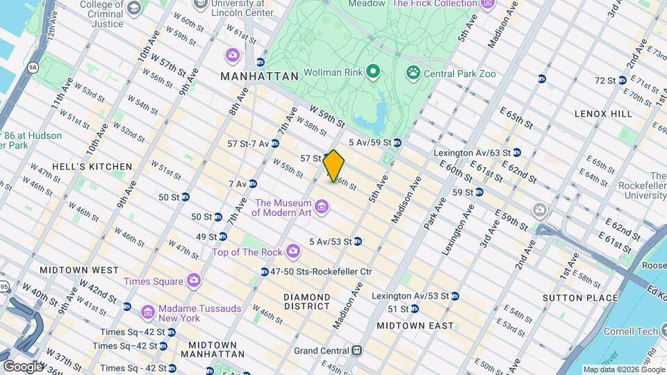 55 W 55th St, Unit 3C Map and Location Details