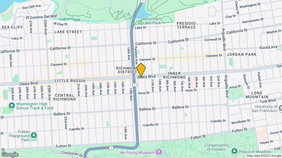 4833-4837-4837 Geary Blvd Map and Location Details