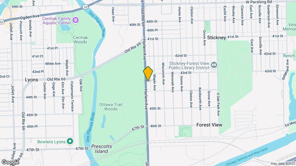 4313 S Harlem Ave Mapa y Detalles de la Ubicación