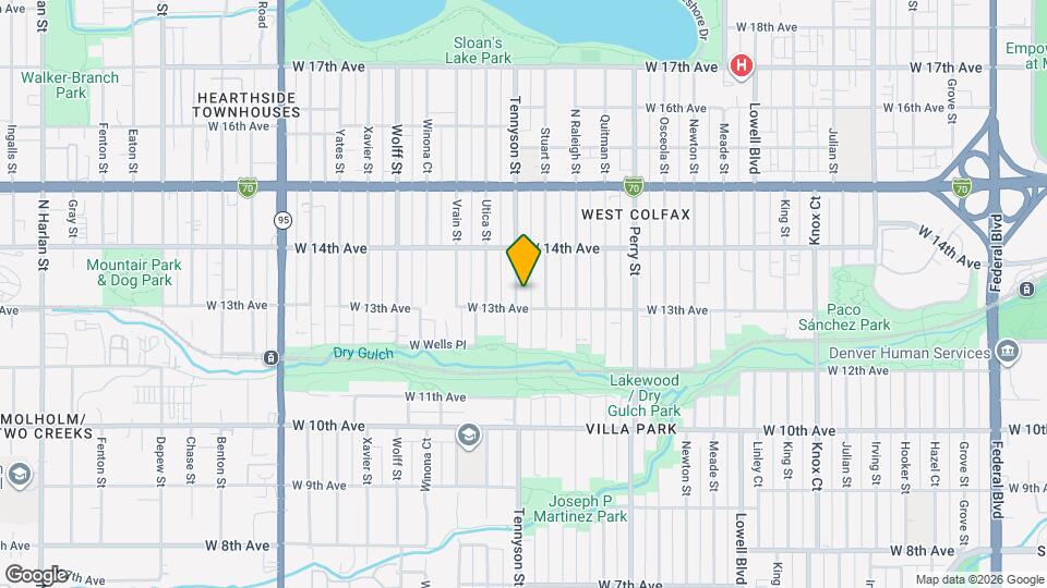1316 Tennyson St Map and Location Details