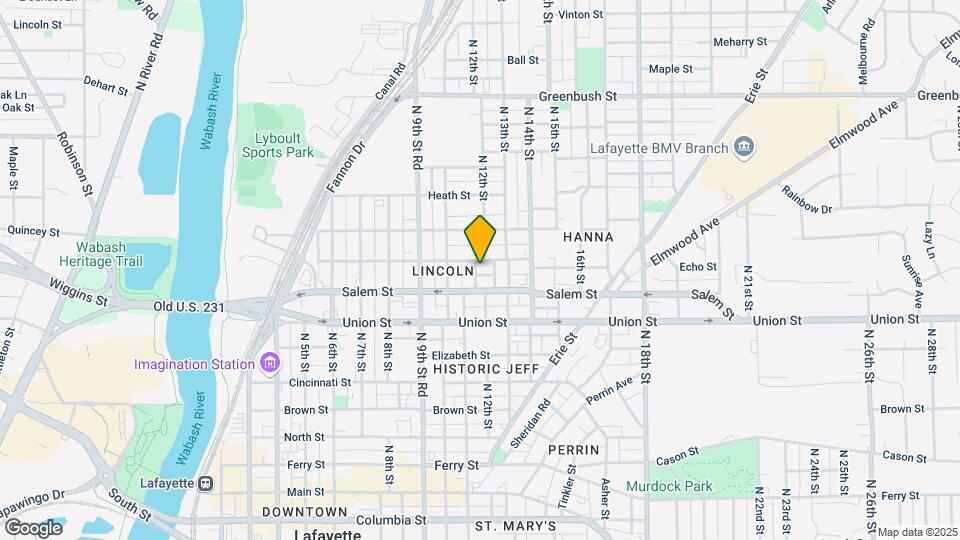 1101 Tippecanoe St Map and Location Details