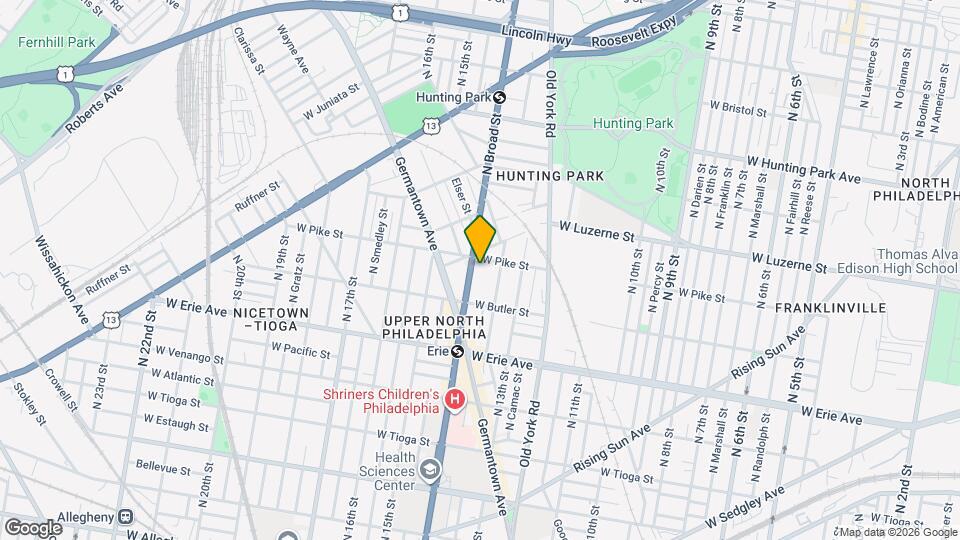 3847 N Broad St Map and Location Details