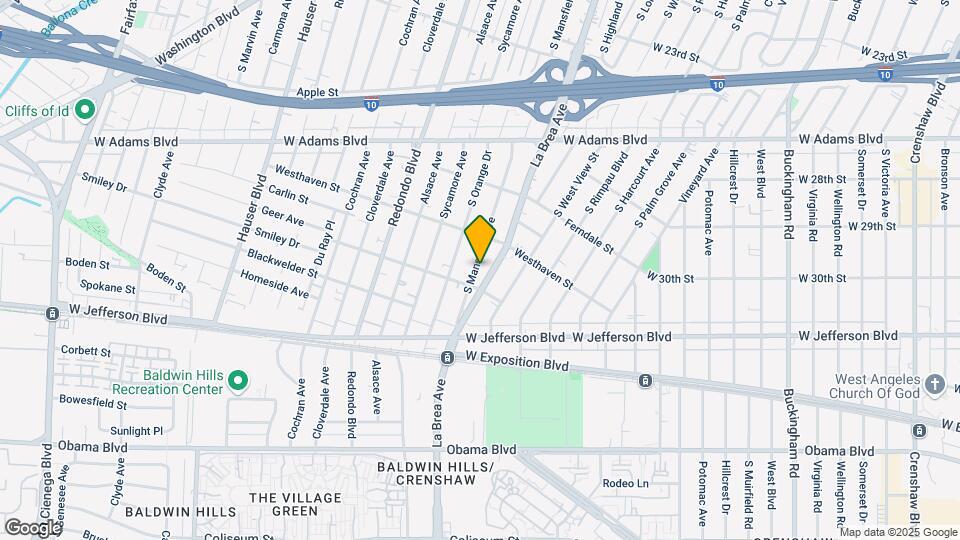 2840 S Mansfield Ave Map and Location Details