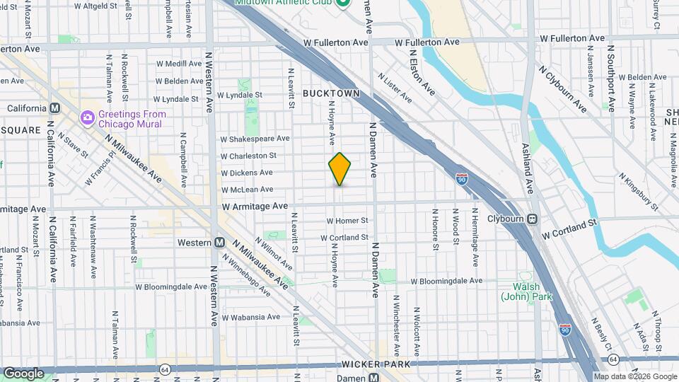 2019 N Hoyne Ave-Unit -2F Map and Location Details