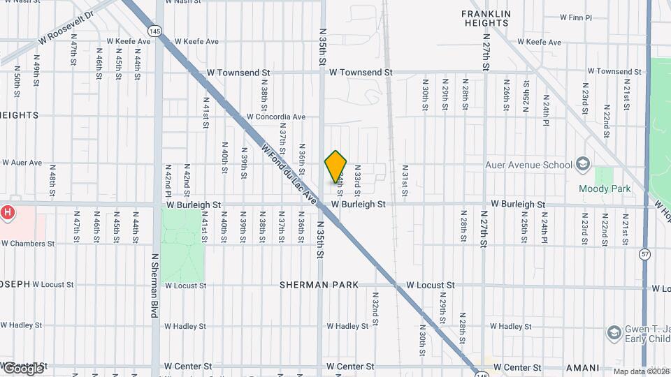 3127 N 34th St Map and Location Details