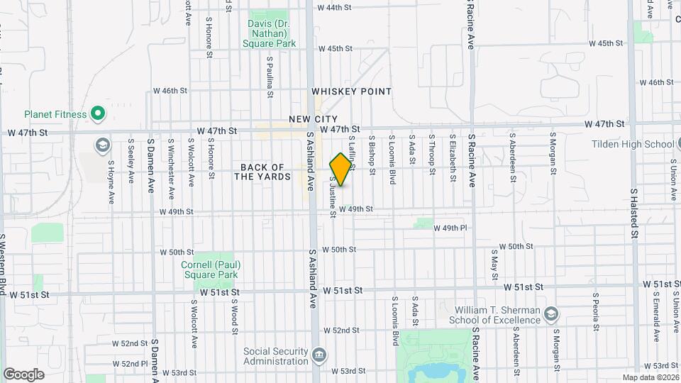 4829 S Justine St, Unit 1 Mapa y Detalles de la Ubicación