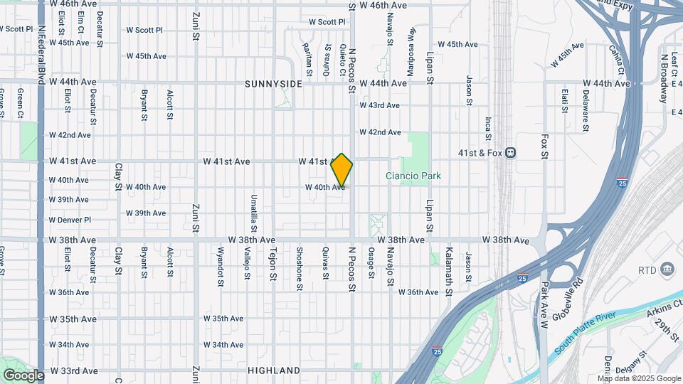 1724 W 40th Ave Map and Location Details