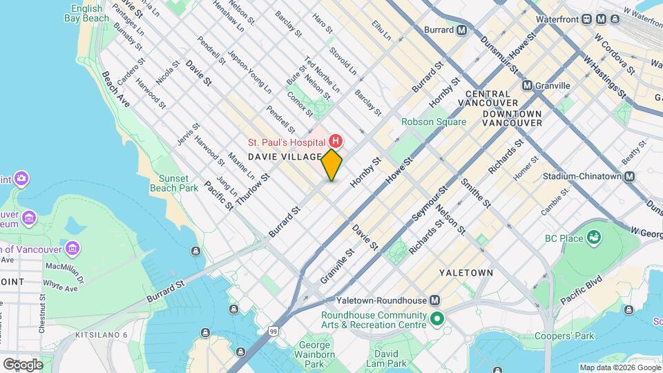 1160 Burrard St Map and Location Details