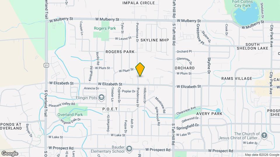 920 Ponderosa Dr Map and Location Details