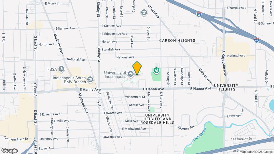 1400 E Hanna Ave Mapa y Detalles de la Ubicación