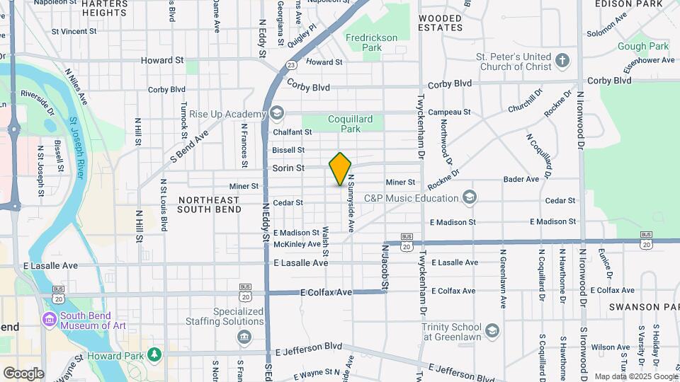 1258 Miner St Map and Location Details