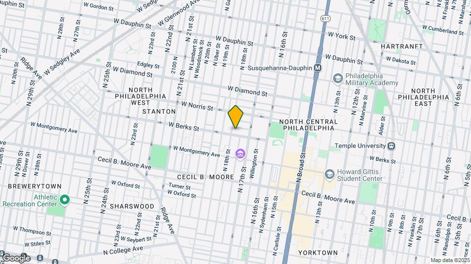 1739 W Berks St Map and Location Details