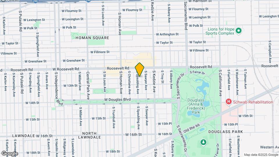 1239 S Spaulding Ave Map and Location Details