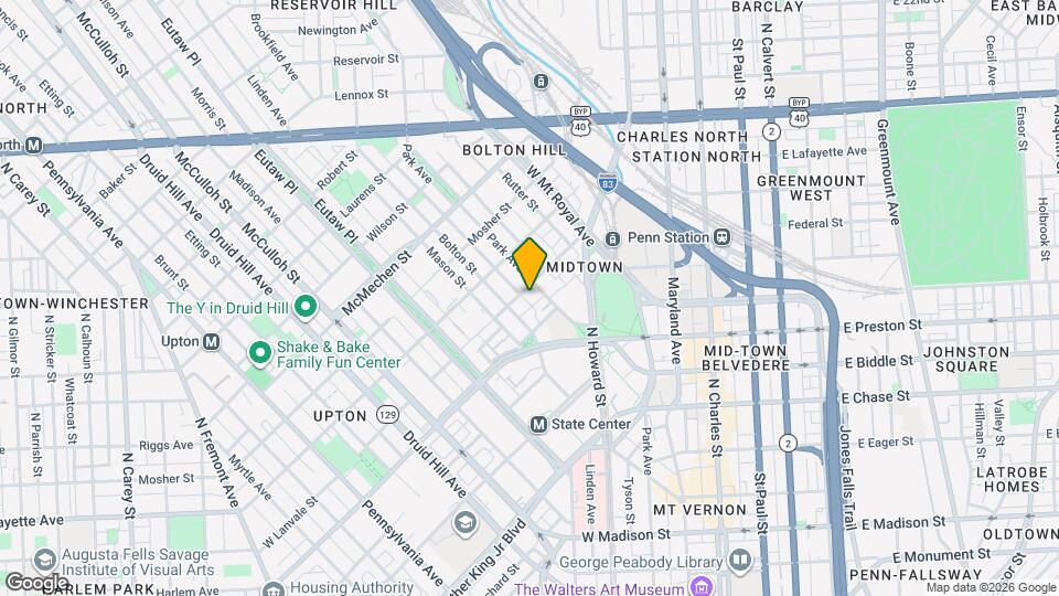 211 W Lanvale St Map and Location Details