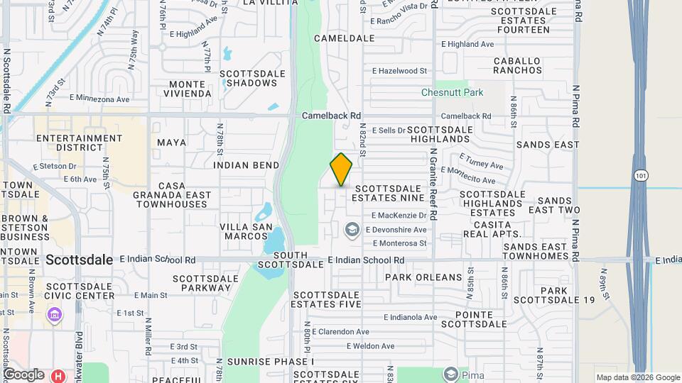 8113 E Glenrosa Ave Mapa y Detalles de la Ubicación
